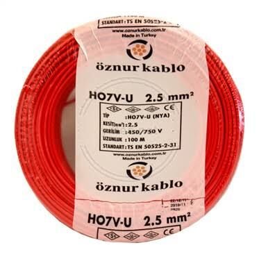 ÖZNUR KABLO NYA 2.5 KIRMIZI