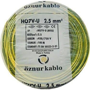 ÖZNUR KABLO NYA 2.5 YEŞİL-SARI